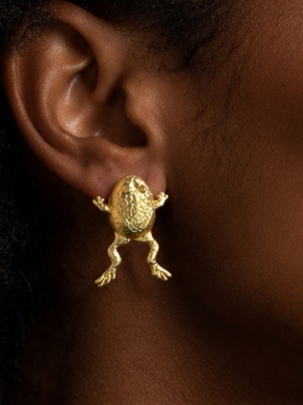 Gold Frog Drop Earrings - Women Jewelry